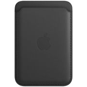 black Leather Wallet MagSafe на Apple iPhone