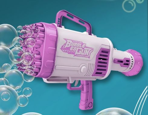 Пулемет-генератор мыльных пузырей розовый