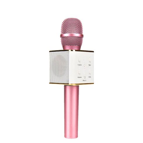 Беспроводной Bluetooth караоке микрофон Q7 розовый