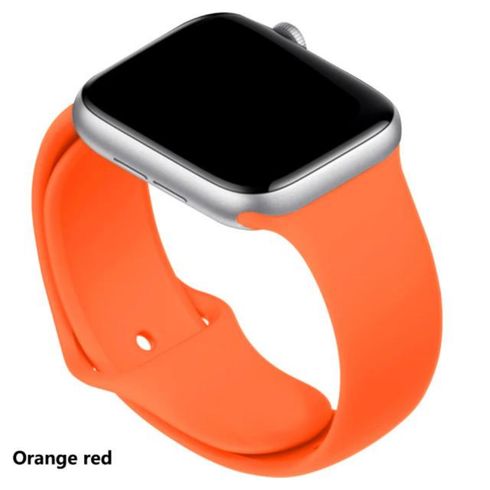 Силиконовый ремешок для Apple Orange red