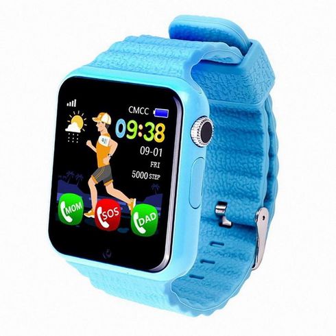 Детские смарт часы V7K с GPS голубые