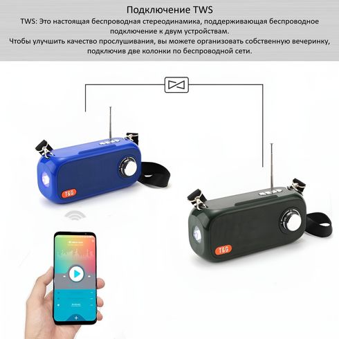 Портативная колонка T&G TG613 с TWS