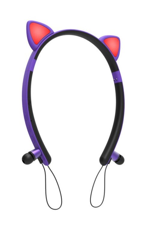Наушники с ушками кошки ZW-29 фиолетовые