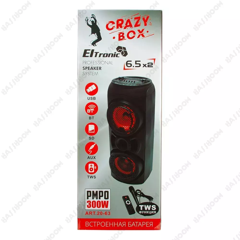 Напольная колонка ELTRONIC CRAZY BOX 20-63 300 ​Ватт с TWS - купить  Bluetooth колонку по выгодной цене с доставкой по Москве, области и России