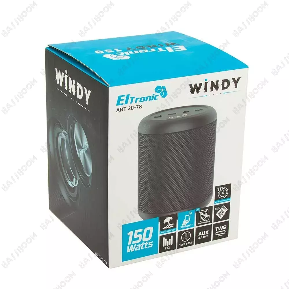 Акустическая колонка ELTRONIC WINDY 20-78 150 Ватт с TWS - купить Bluetooth  колонку по выгодной цене с доставкой по Москве, области и России